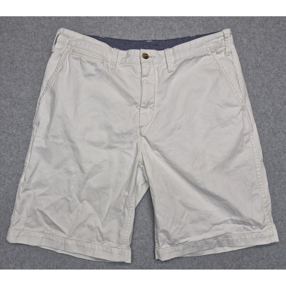 Polo Ralph Lauren Shorts Mens 34 White Off White Chino Flat Front Cotton Pony